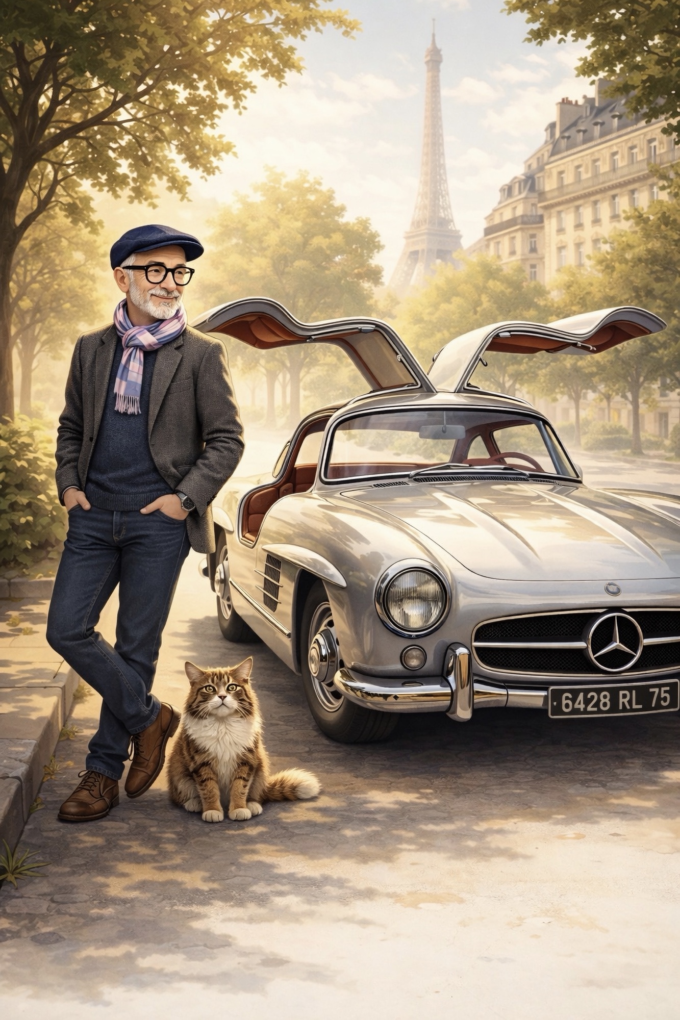 Une Mercedes 300 SL, le temps suspendu et la poussière d’origine